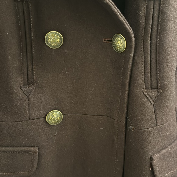 Lightly warm plum pea coat from Ann Taylor Loft. Size 0 petite. - Picture 3 of 4